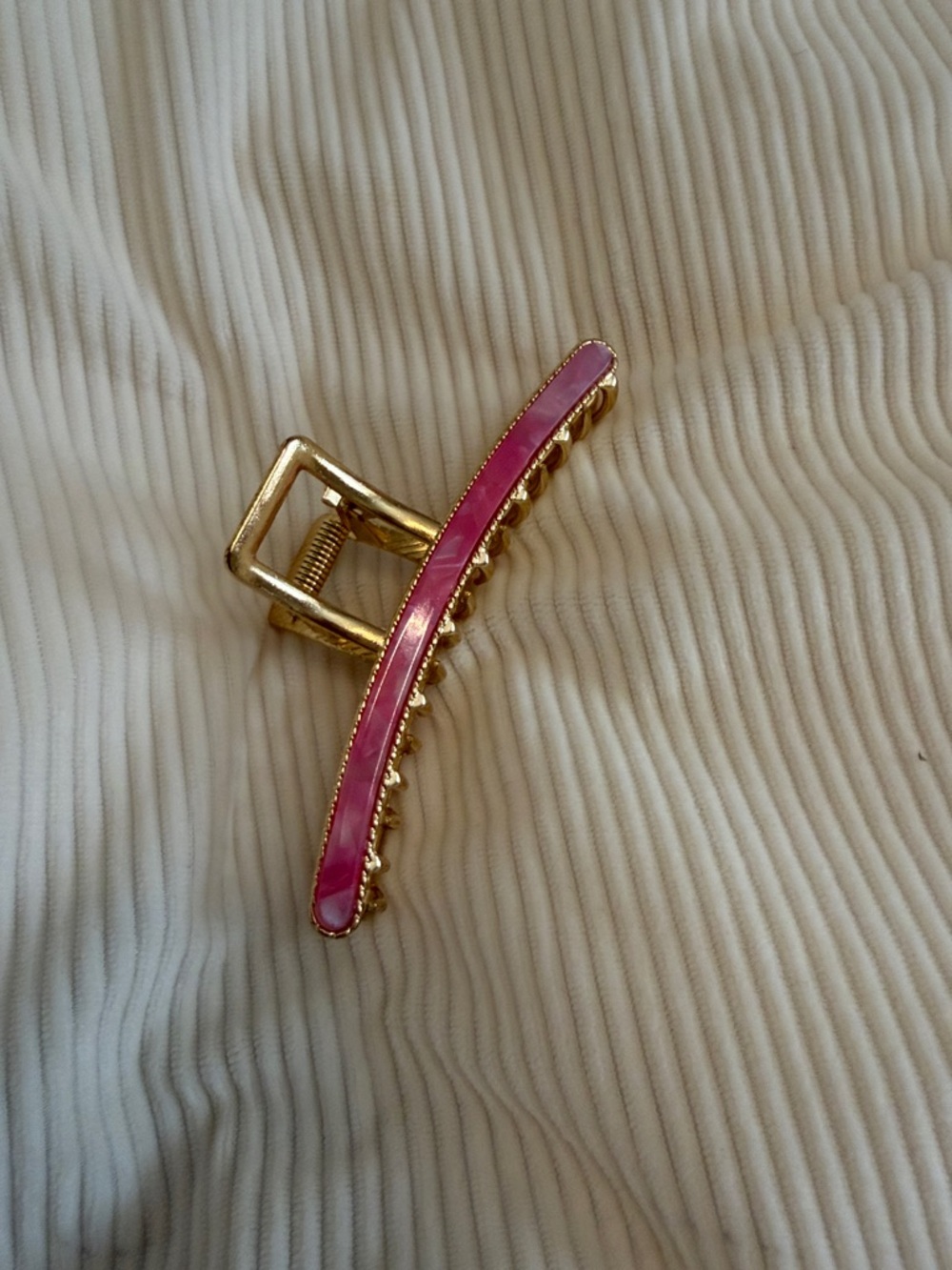 Gold and Pink claw clip